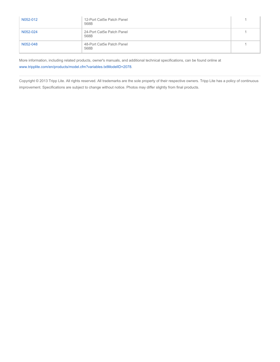 Tripp Lite N001-014-BK User Manual | Page 3 / 3