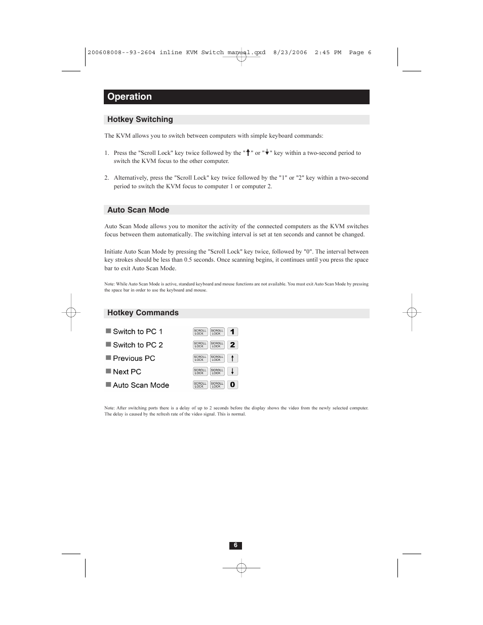 Operation | Tripp Lite 2-Port In-Line PS/2 KVM Switch with Audio B032-002-R User Manual | Page 6 / 8