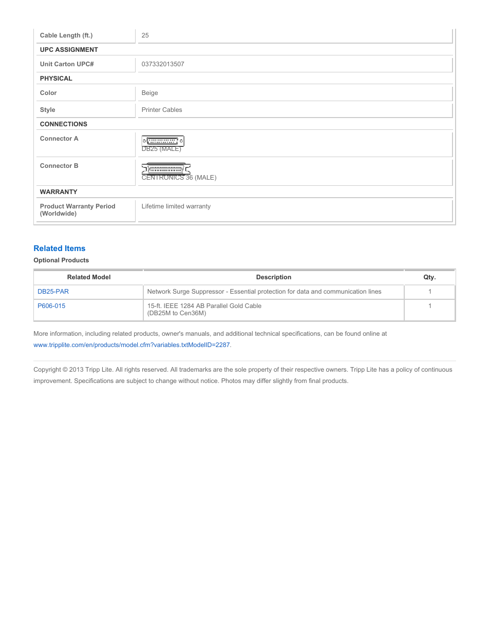 Tripp Lite P604-025 User Manual | Page 2 / 2