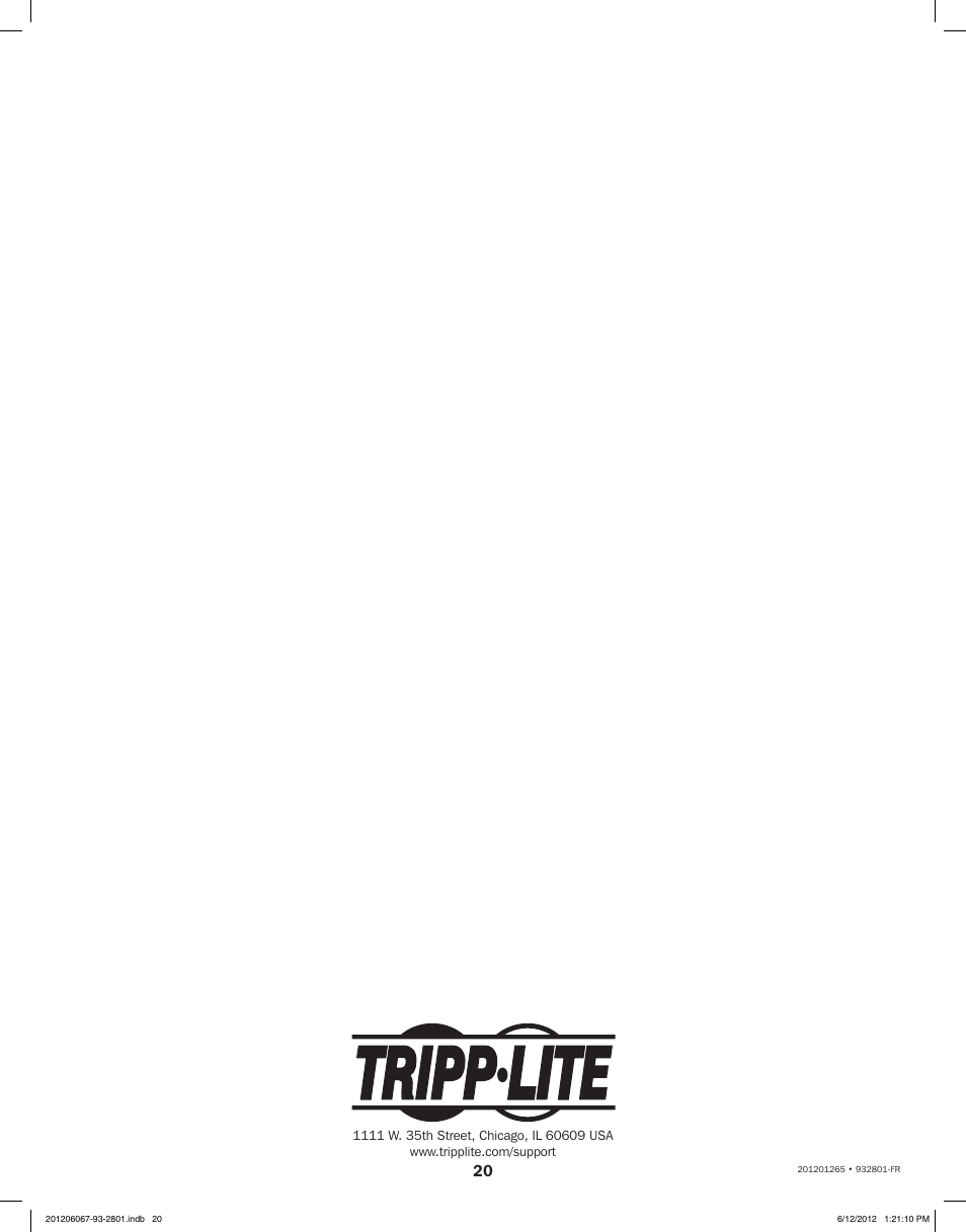 Tripp Lite B021-000-19-SH User Manual | Page 20 / 20