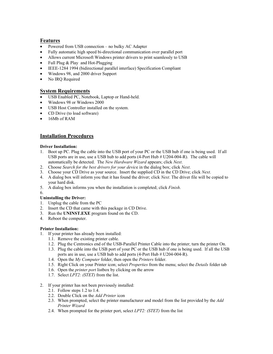 Tripp Lite U206-006-R User Manual | Page 2 / 16