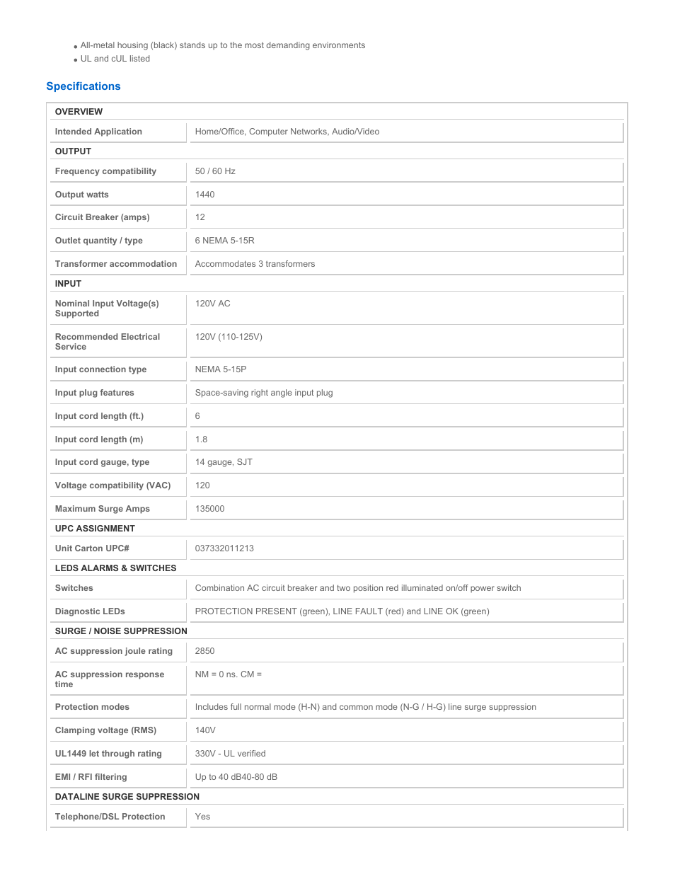 Tripp Lite ISOBAR6DBS User Manual | Page 2 / 4