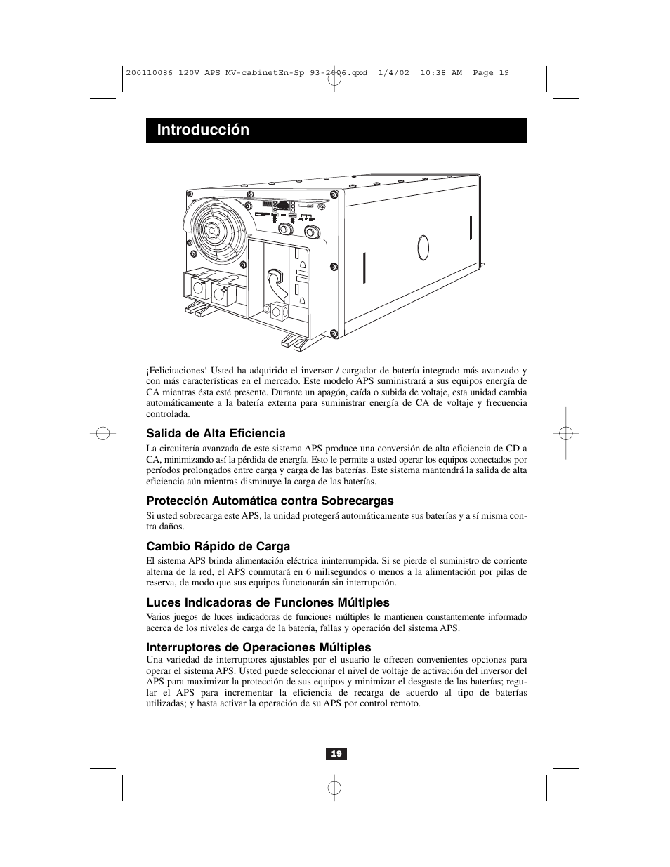 Introducción | Tripp Lite Alternative Power Source User Manual | Page 19 / 40