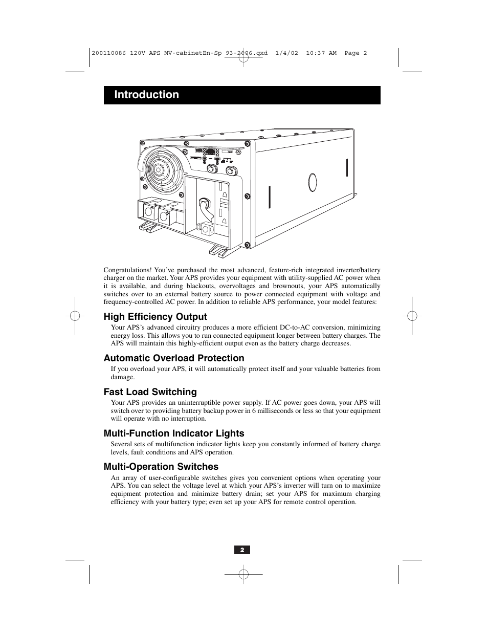 Introduction | Tripp Lite Alternative Power Source User Manual | Page 2 / 40