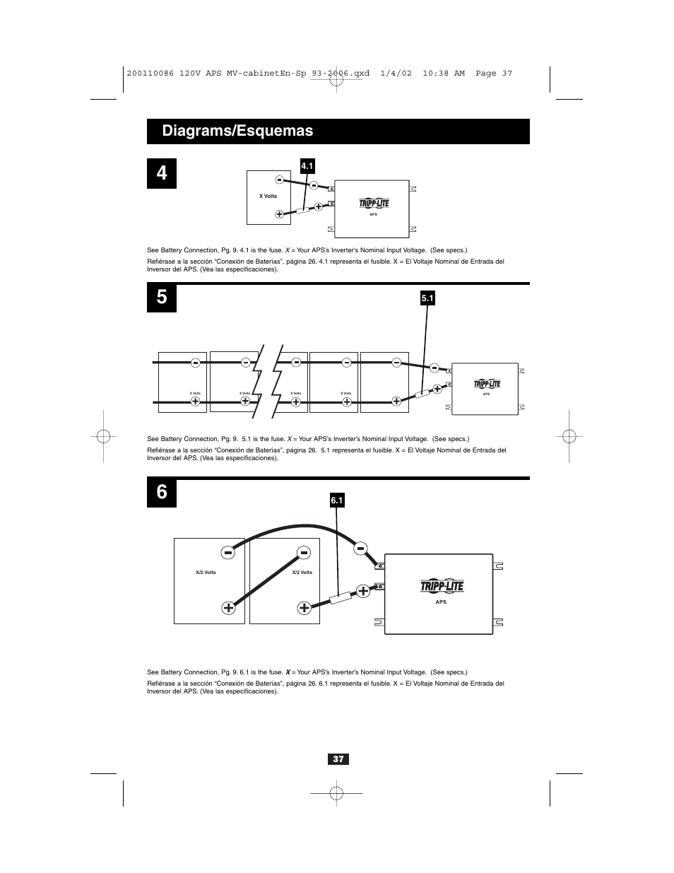 Diagrams/esquemas | Tripp Lite Alternative Power Source User Manual | Page 37 / 40