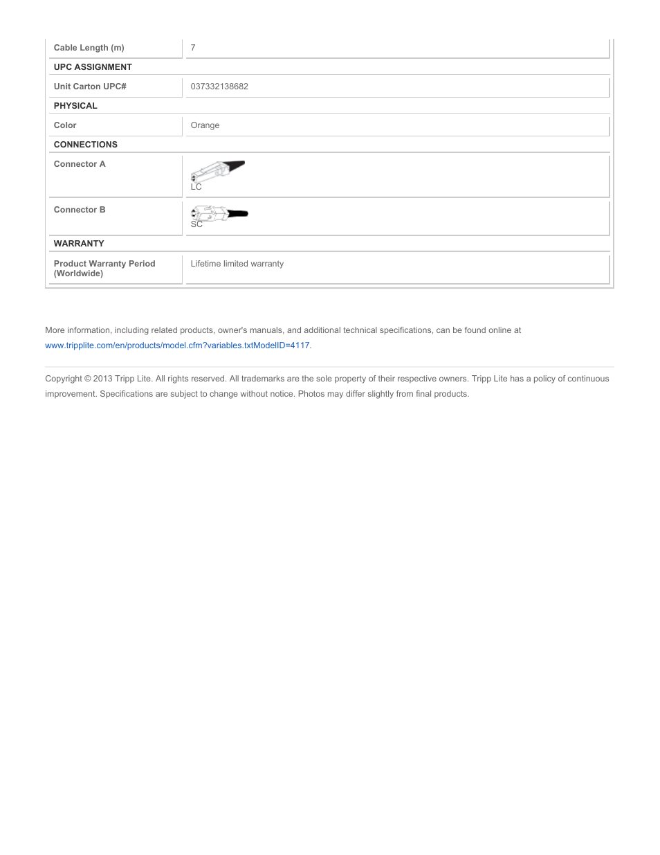 Tripp Lite N316-07M User Manual | Page 2 / 2