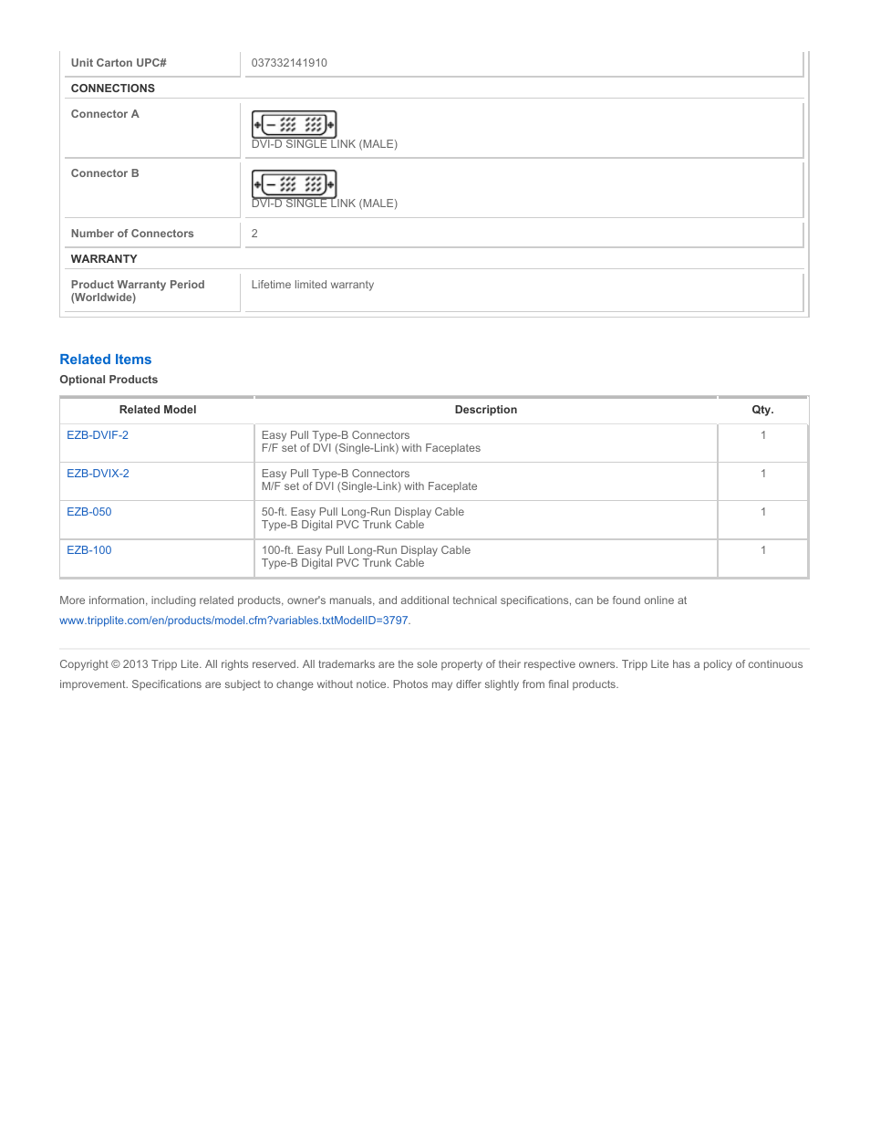 Tripp Lite EZB-DVIM-2 User Manual | Page 2 / 2