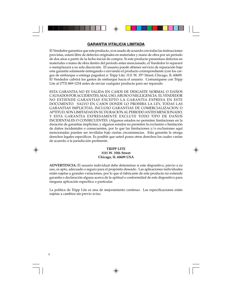 Tripp Lite Network Dataline Surge Suppressors User Manual | Page 9 / 13