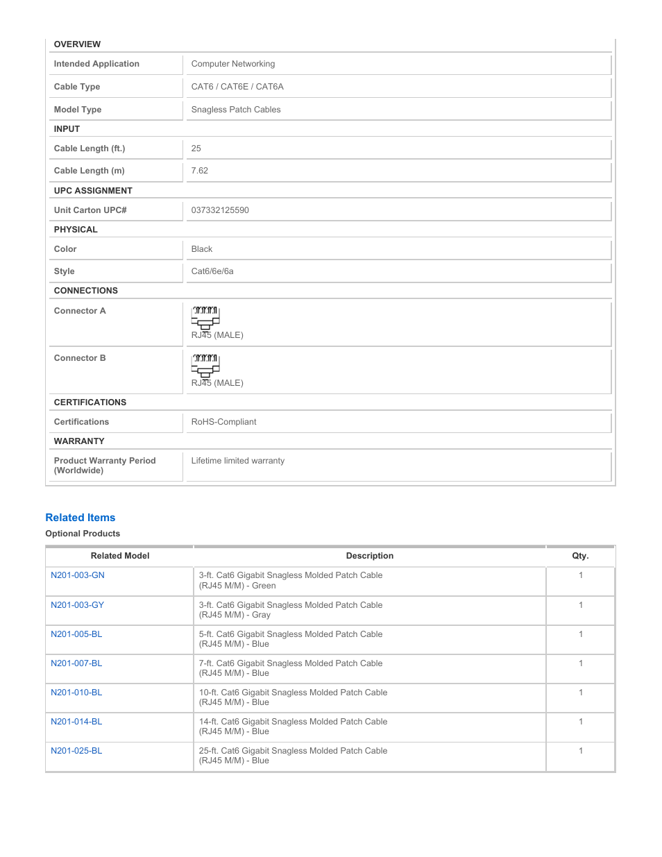 Tripp Lite N201-025-BK User Manual | Page 2 / 3
