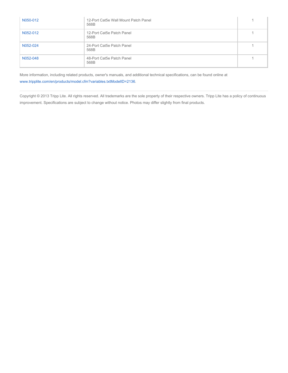 Tripp Lite N010-007-GY User Manual | Page 3 / 3