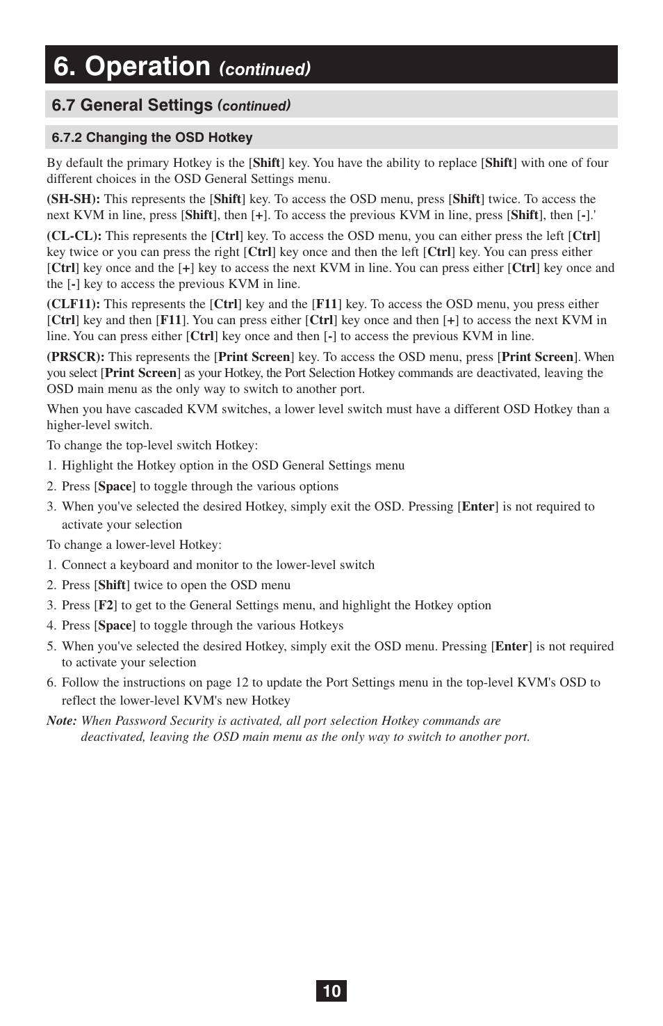 Operation, Continued), 7 general settings | Tripp Lite NetCommander B072-016-1 User Manual | Page 10 / 24
