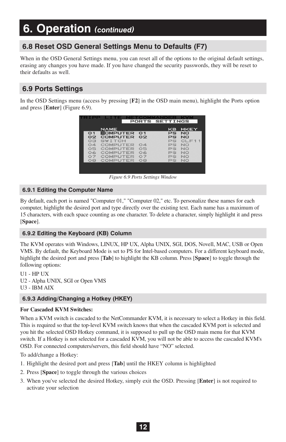 Operation | Tripp Lite NetCommander B072-016-1 User Manual | Page 12 / 24