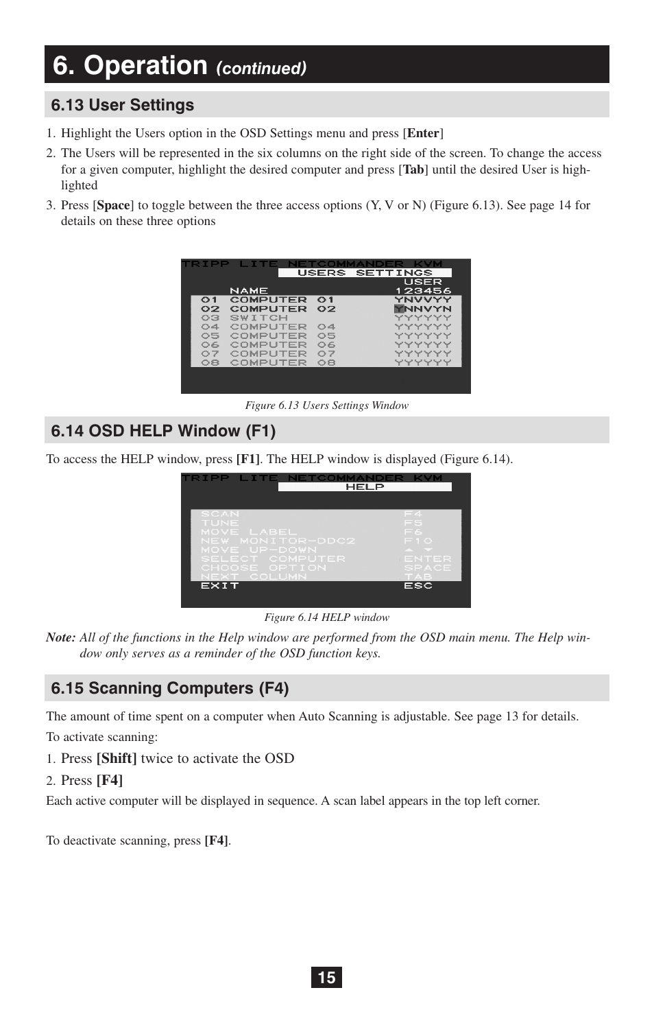 Operation | Tripp Lite NetCommander B072-016-1 User Manual | Page 15 / 24