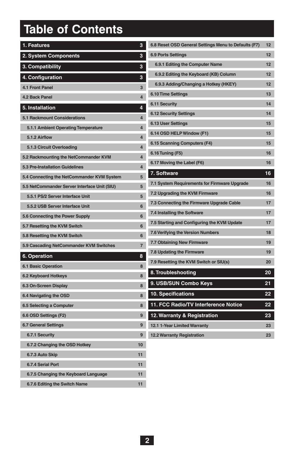 Tripp Lite NetCommander B072-016-1 User Manual | Page 2 / 24