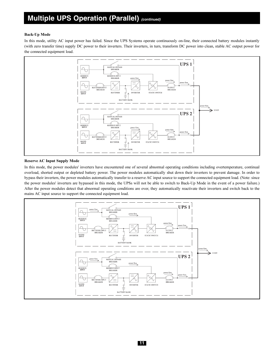 Multiple ups operation (parallel) | Tripp Lite 220/380V User Manual | Page 11 / 56