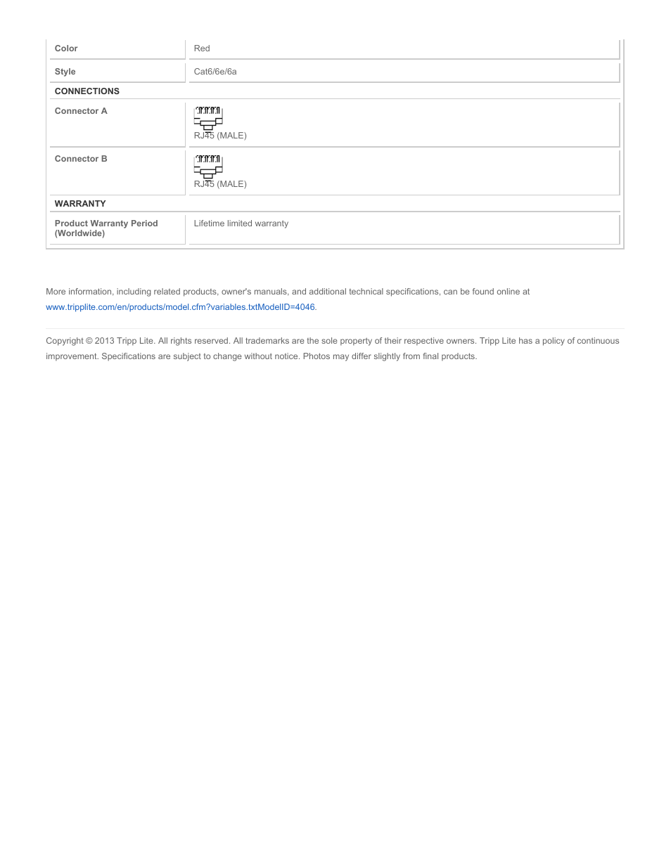Tripp Lite N201-014-RD User Manual | Page 2 / 2