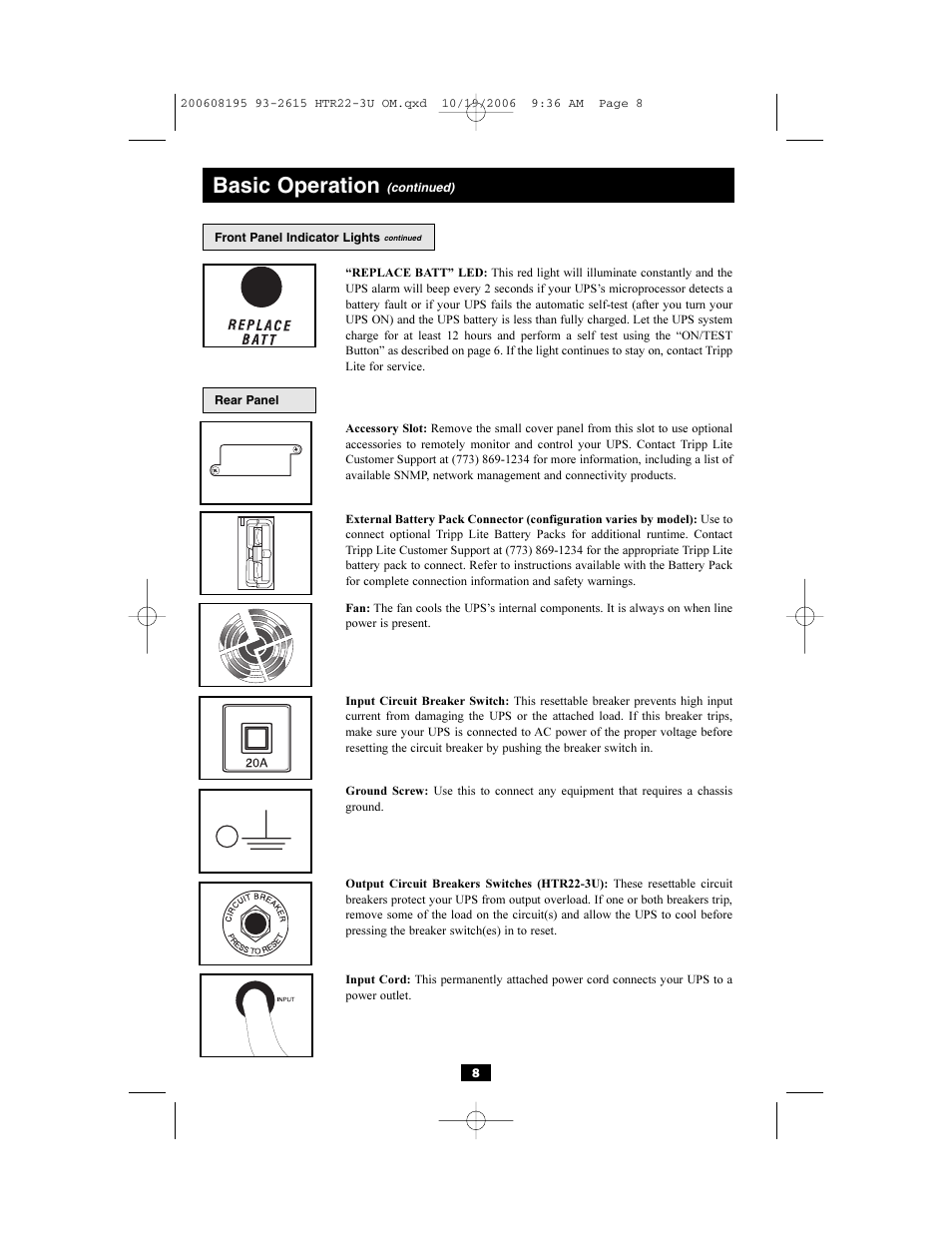 Basic operation | Tripp Lite Audio/Video Pure Sine Wave UPS Systems User Manual | Page 8 / 12