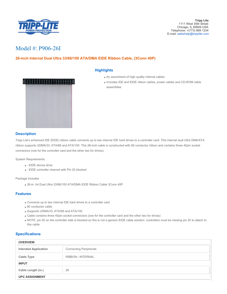 Tripp Lite P920-006 User Manual | 2 pages
