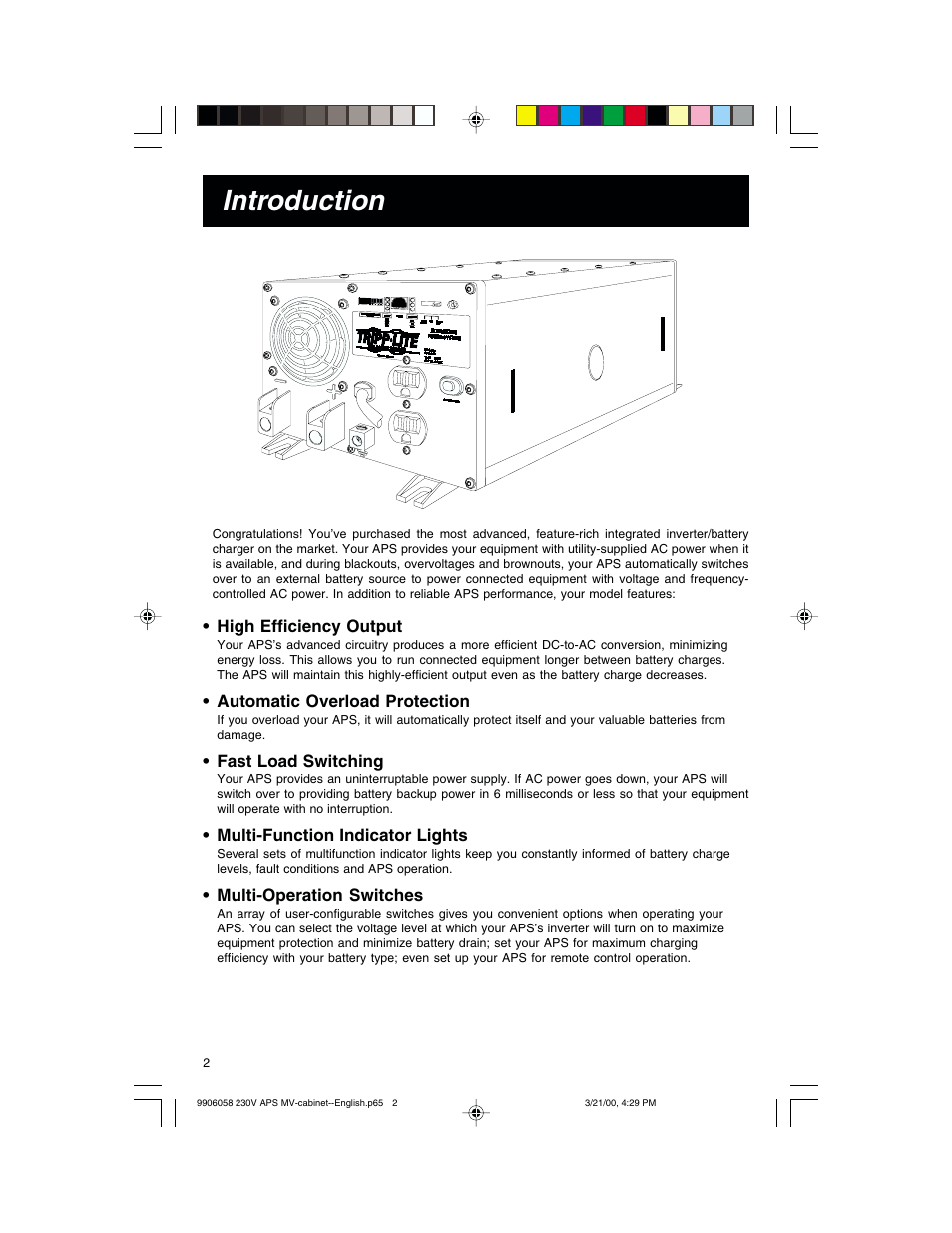 Introduction | Tripp Lite APS 912 INT User Manual | Page 2 / 36
