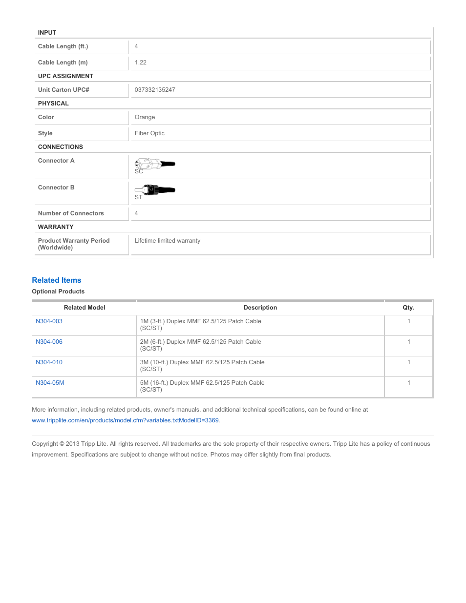 Tripp Lite N304-004 User Manual | Page 2 / 2
