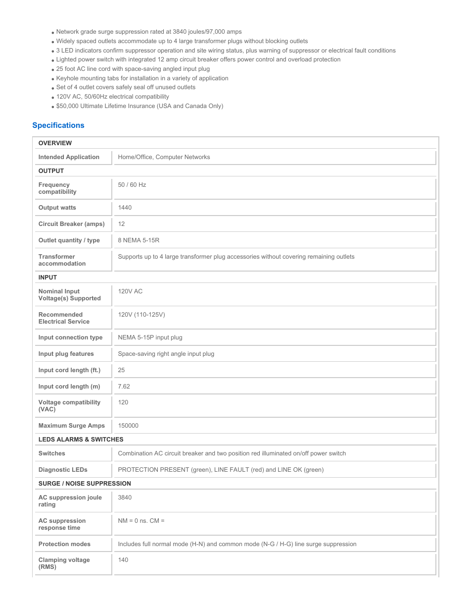 Tripp Lite ISOBAR825ULTRA User Manual | Page 2 / 4