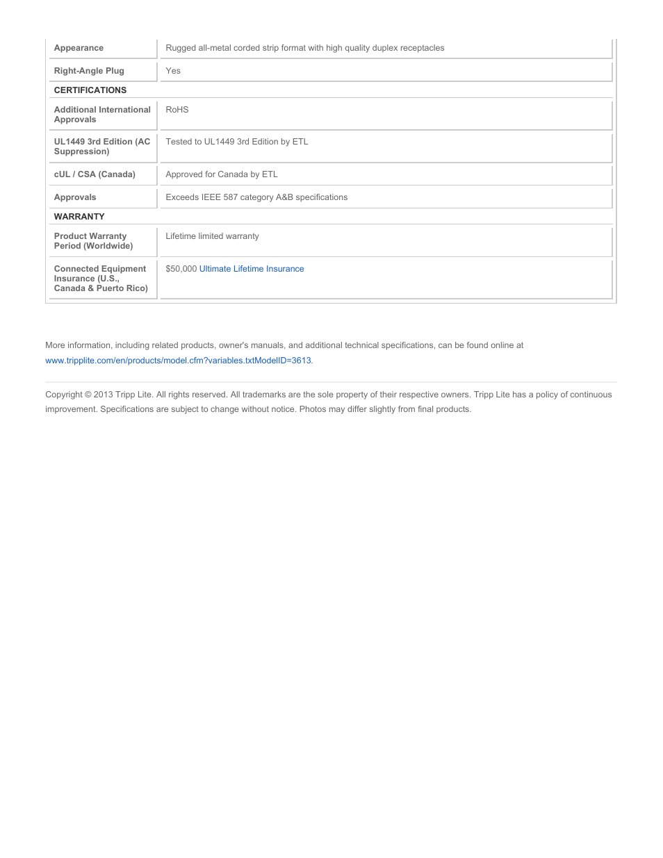 Tripp Lite ISOBAR825ULTRA User Manual | Page 4 / 4