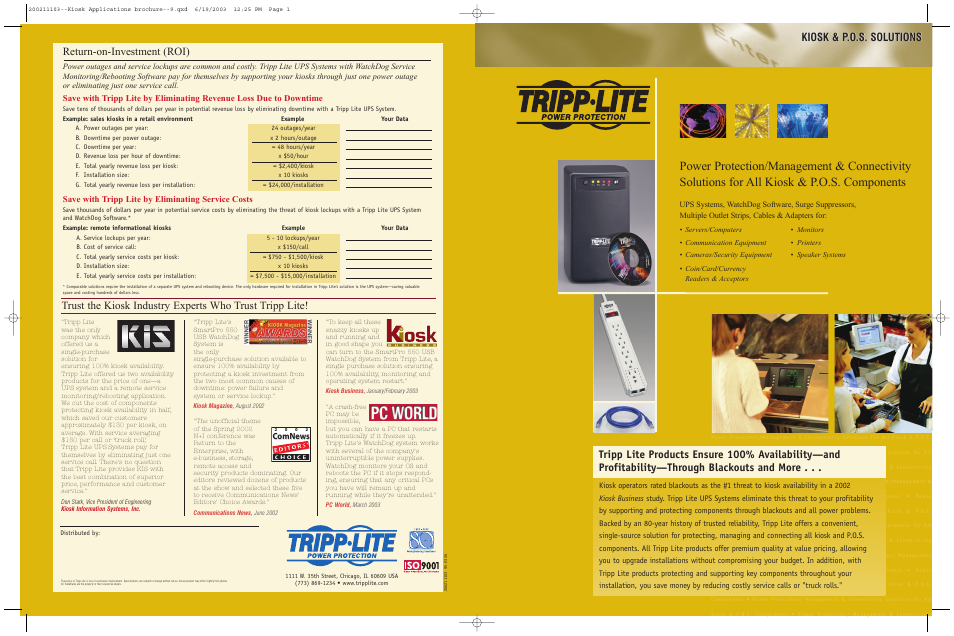 Tripp Lite Kiosk User Manual | 4 pages