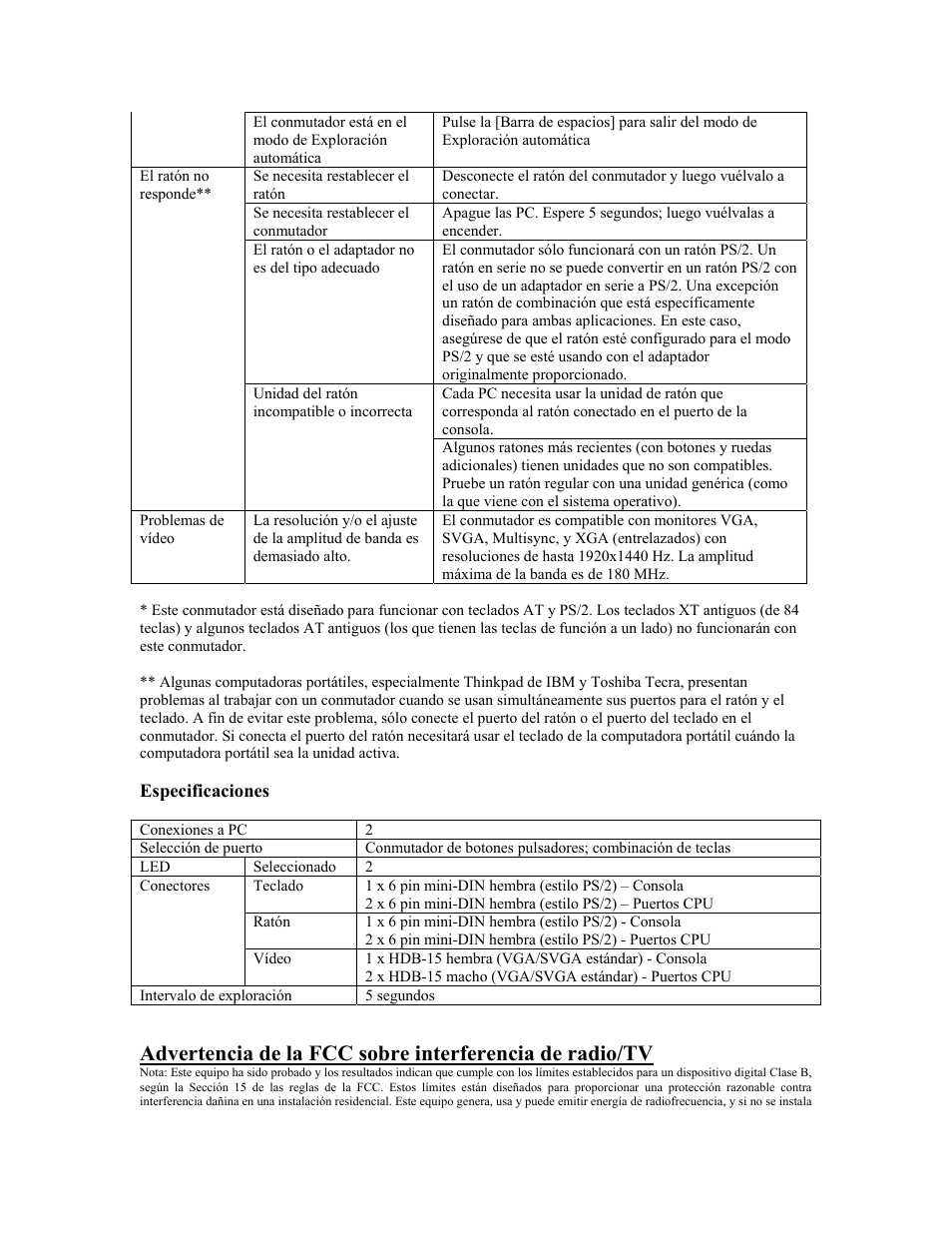 Especificaciones | Tripp Lite B005-002-R User Manual | Page 13 / 25