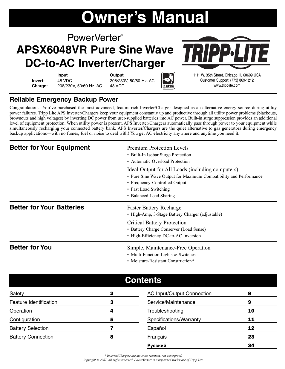 Tripp Lite APSX6048VR User Manual | 44 pages