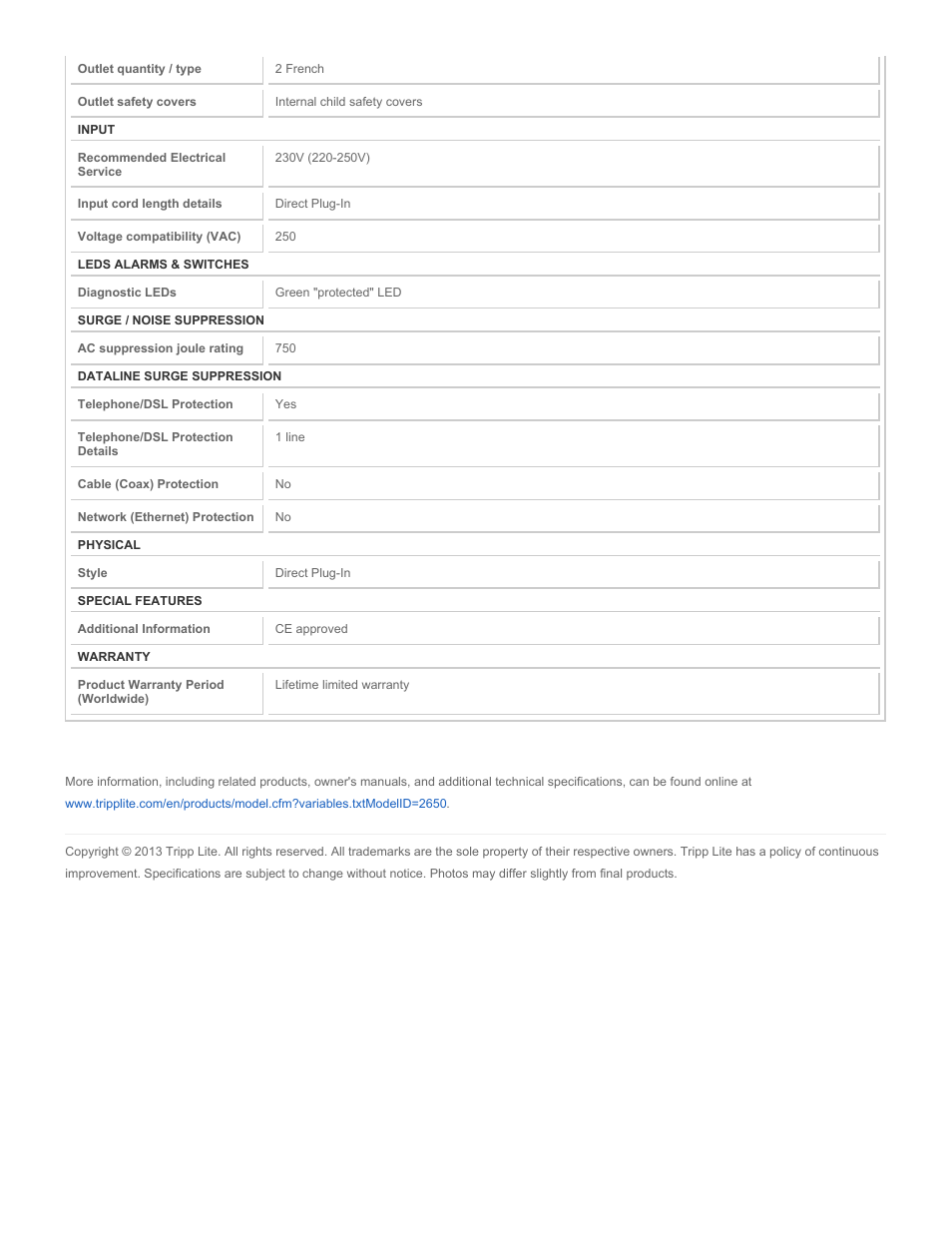 Tripp Lite FRA2TEL User Manual | Page 2 / 2