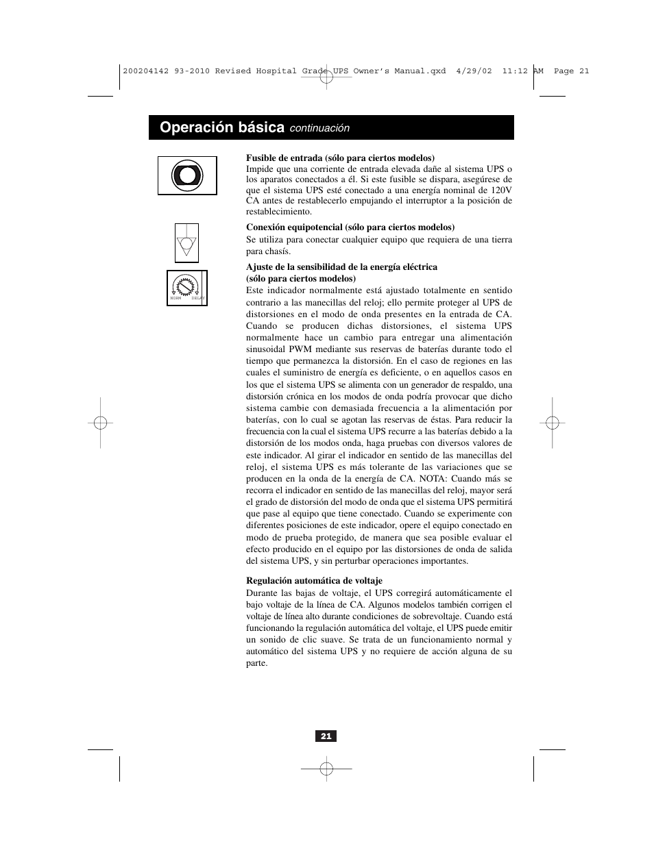 Operación básica | Tripp Lite OmniSmart UL2601-1 User Manual | Page 21 / 36