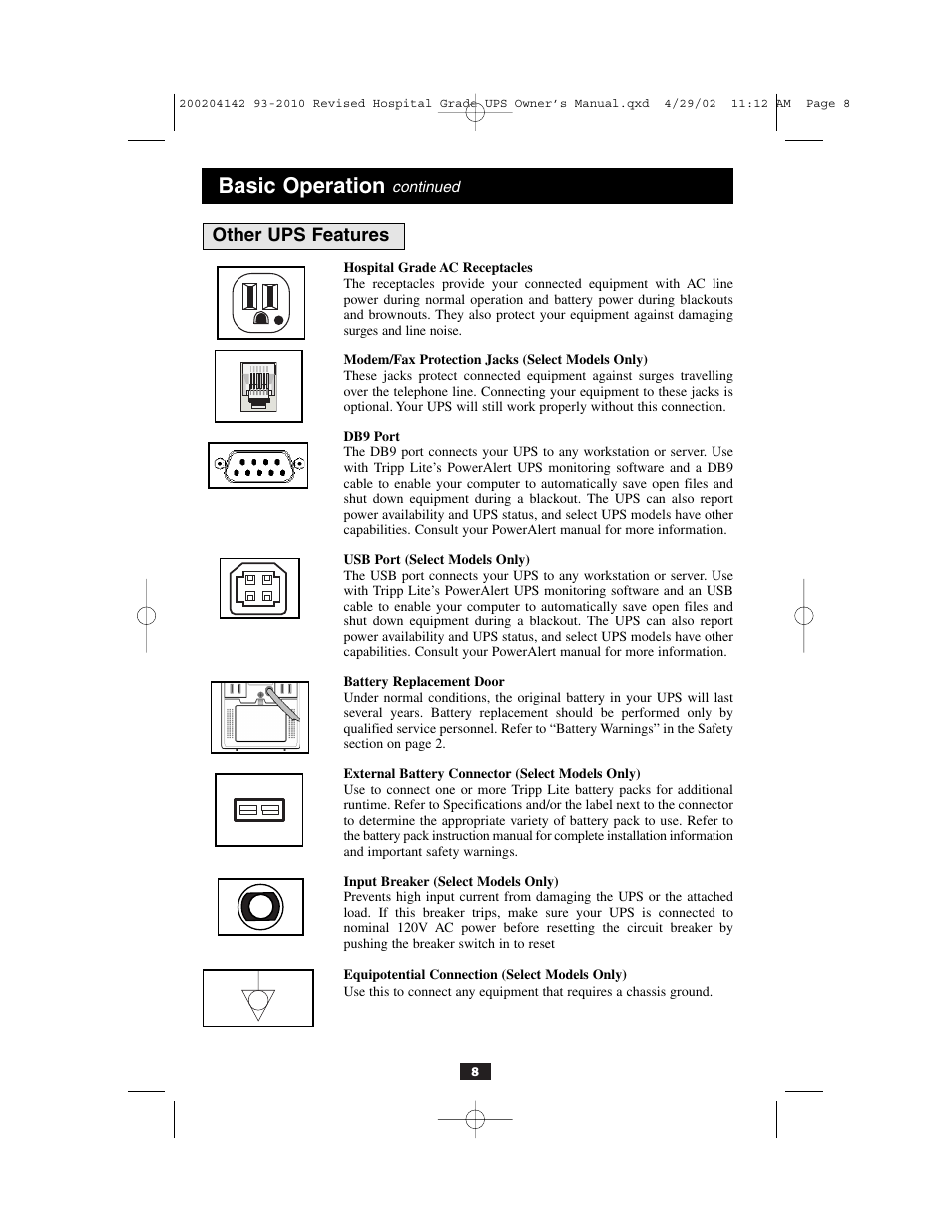 Basic operation | Tripp Lite OmniSmart UL2601-1 User Manual | Page 8 / 36