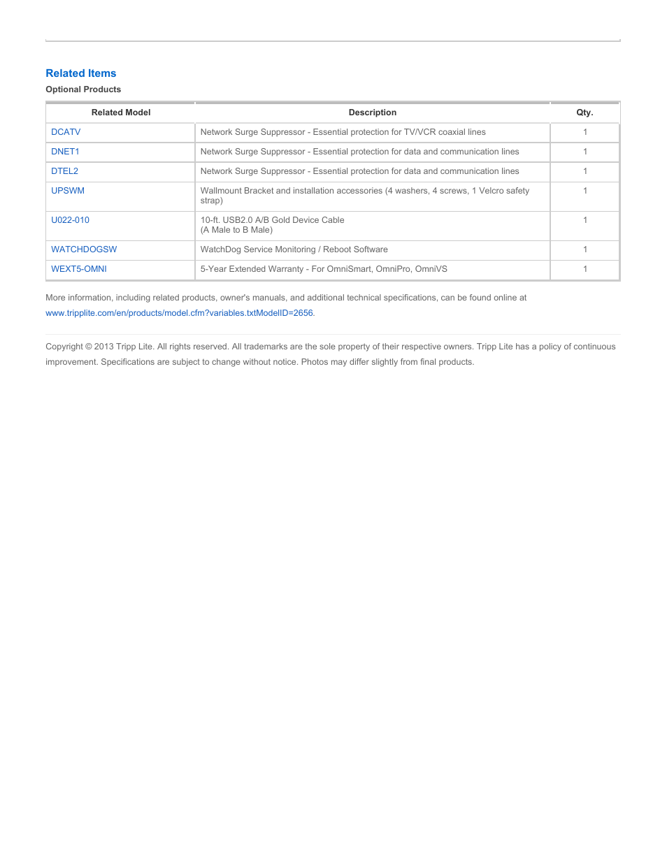 Tripp Lite Omni VS UPS Systems OMNIVS1000 User Manual | Page 5 / 5