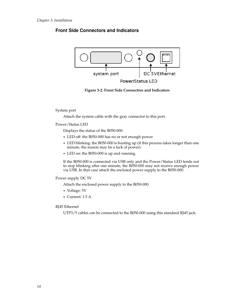 Front side connectors and indicators, Rear side connectors | Tripp Lite B050-000 User Manual | Page 22 / 126