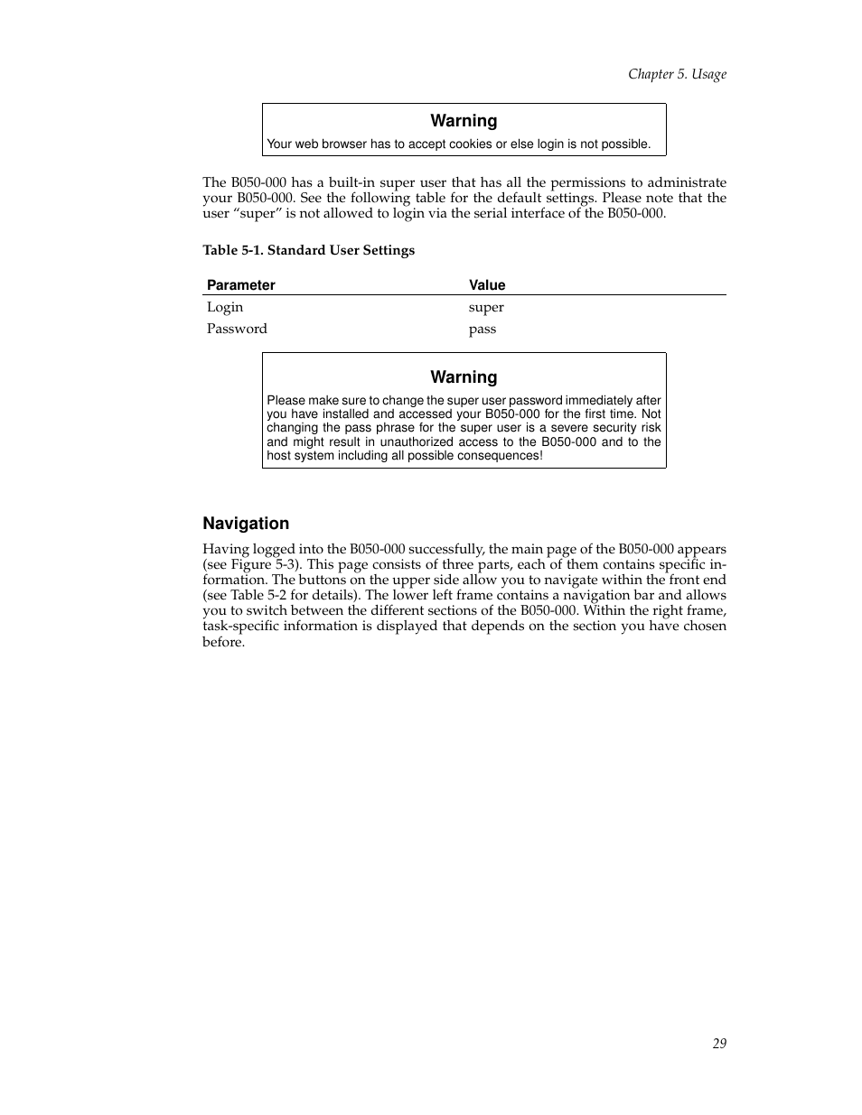 Navigation | Tripp Lite B050-000 User Manual | Page 37 / 126