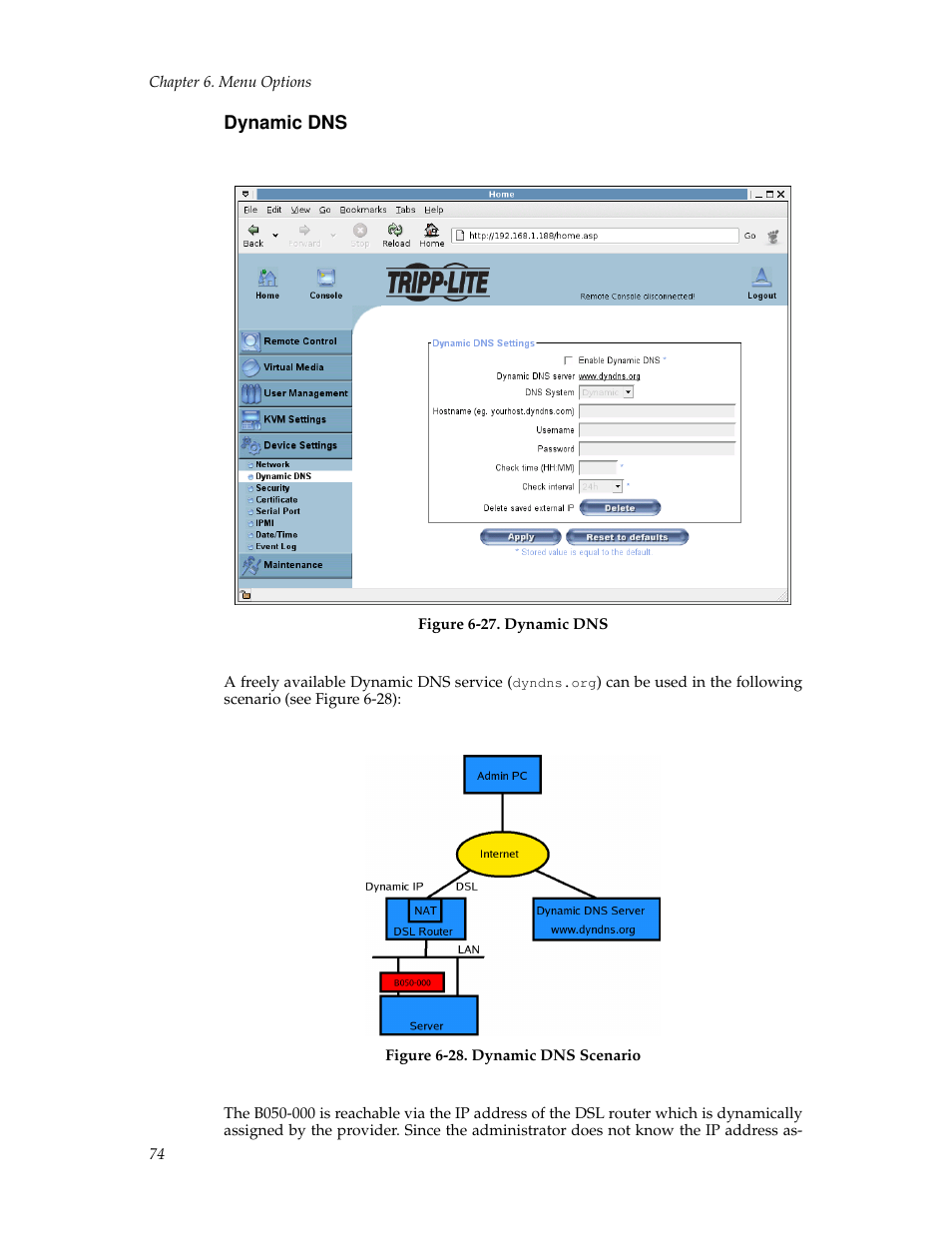 Dynamic dns | Tripp Lite B050-000 User Manual | Page 82 / 126