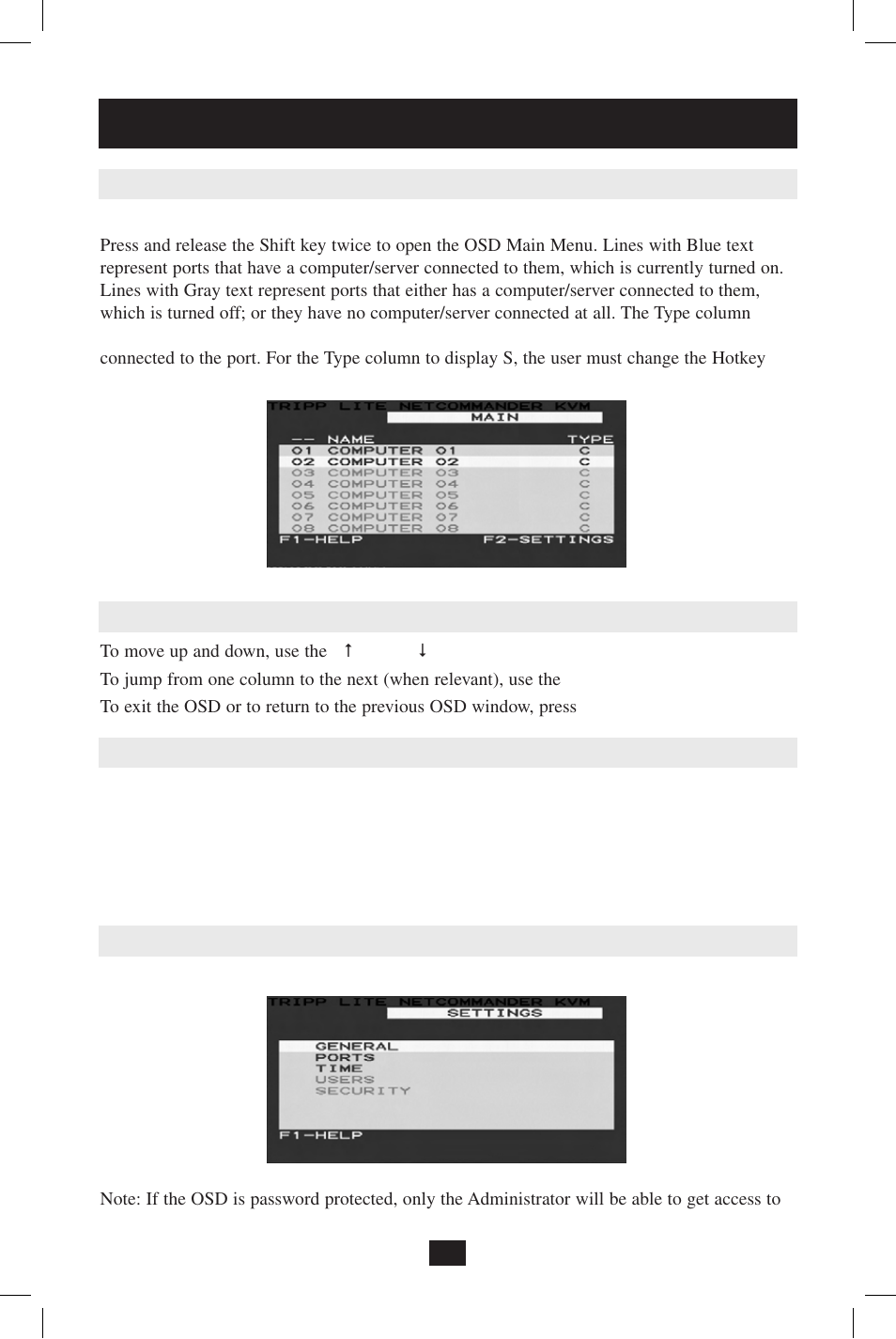 Operation | Tripp Lite NetCommander B070-008-19 User Manual | Page 11 / 24