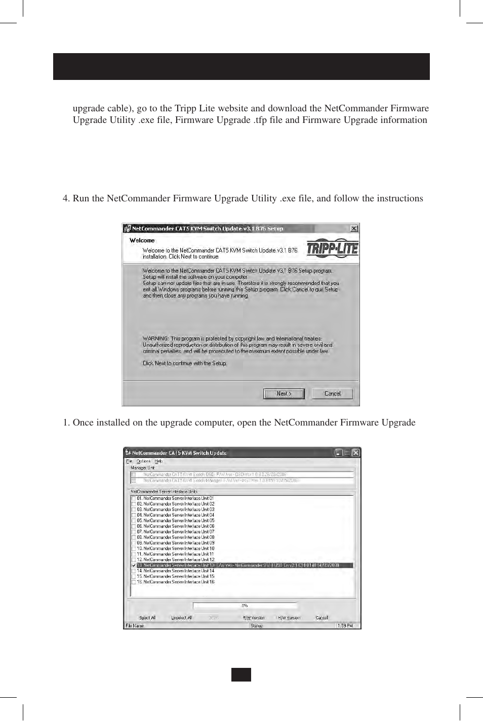 Firmware upgrade | Tripp Lite NetCommander B070-008-19 User Manual | Page 19 / 24