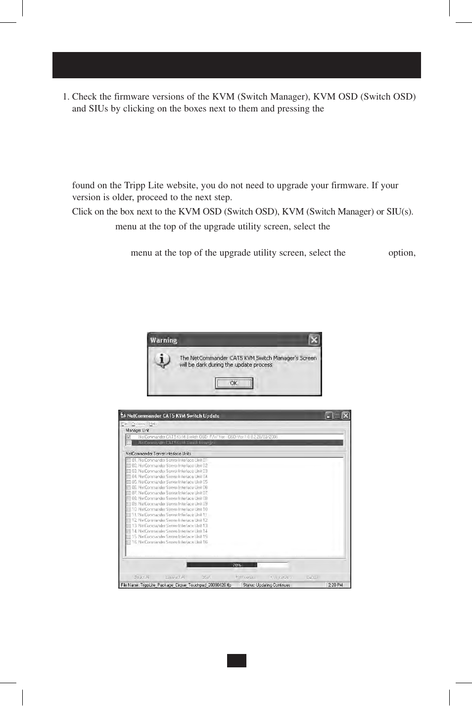 Firmware upgrade | Tripp Lite NetCommander B070-008-19 User Manual | Page 20 / 24