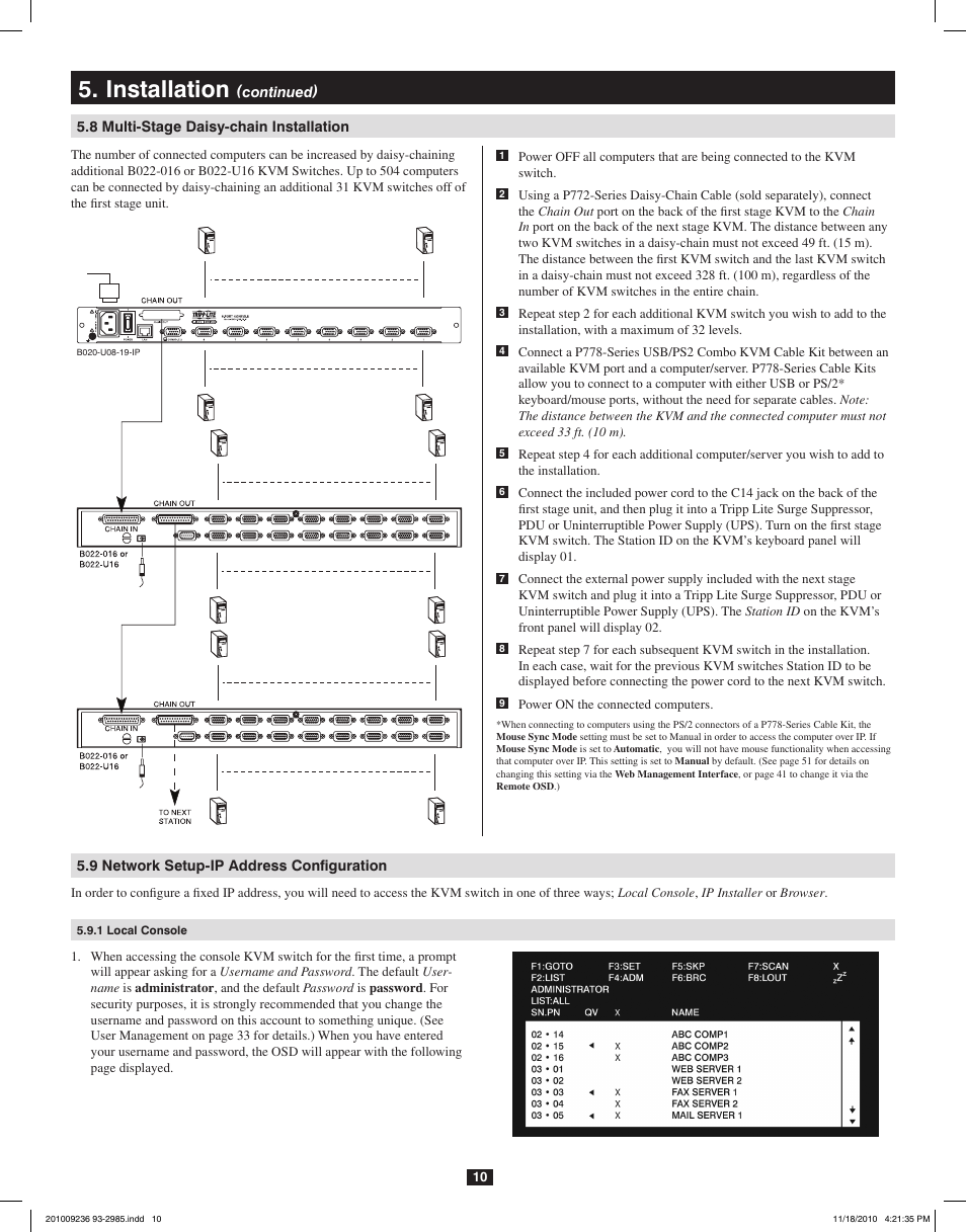 Installation | Tripp Lite B020-U08-19-IP User Manual | Page 10 / 59