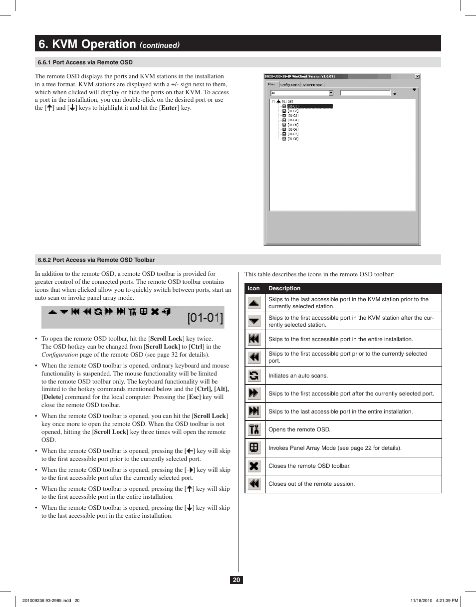 Kvm operation | Tripp Lite B020-U08-19-IP User Manual | Page 20 / 59