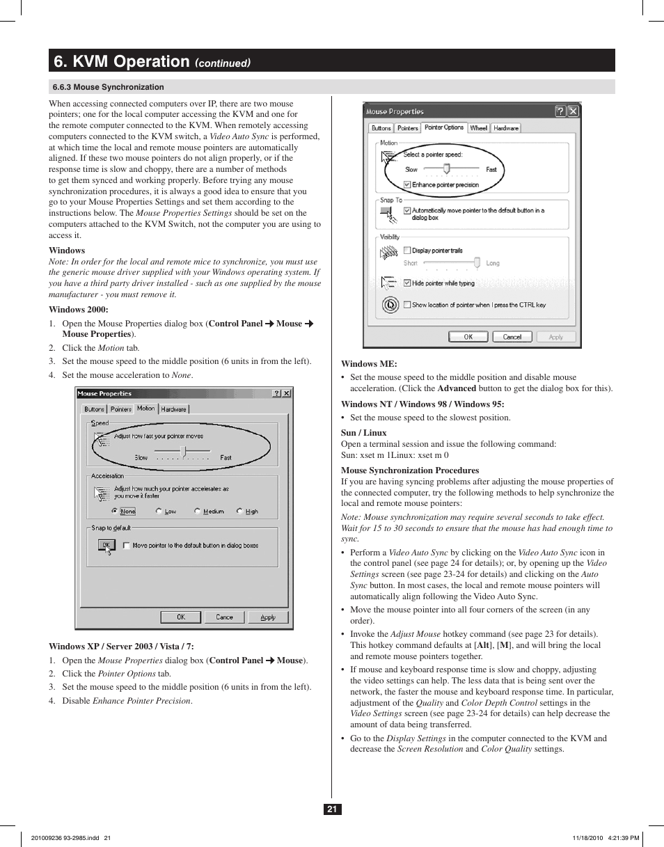 Kvm operation | Tripp Lite B020-U08-19-IP User Manual | Page 21 / 59