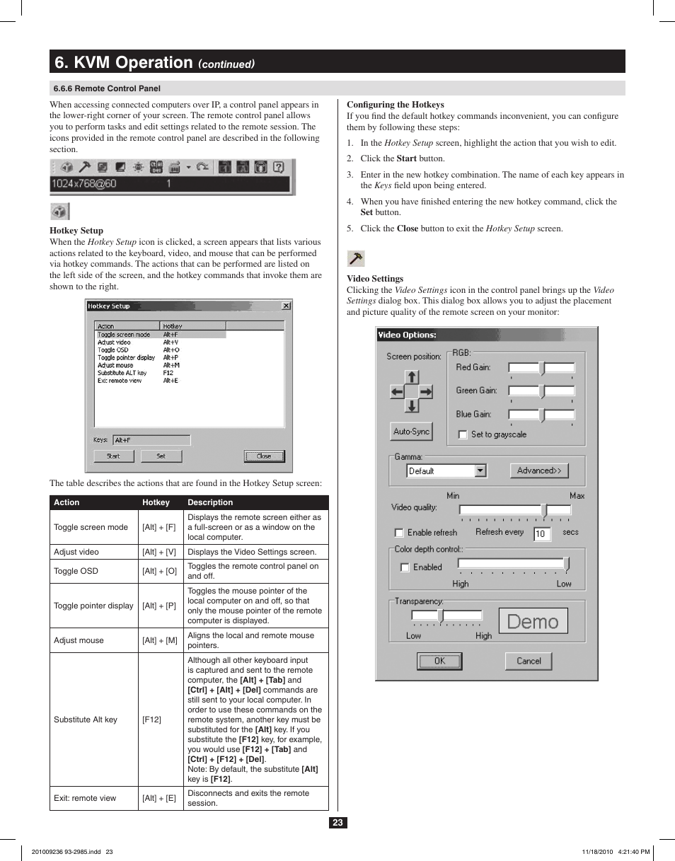 Kvm operation | Tripp Lite B020-U08-19-IP User Manual | Page 23 / 59