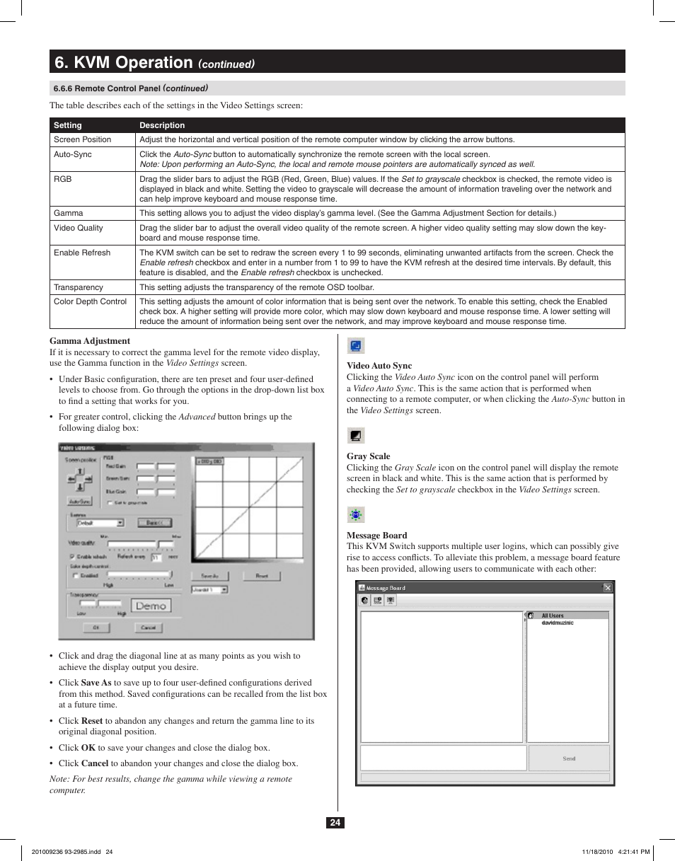 Kvm operation | Tripp Lite B020-U08-19-IP User Manual | Page 24 / 59