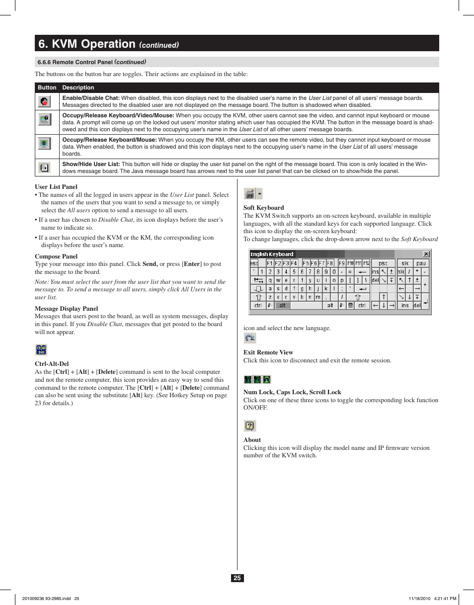 Kvm operation | Tripp Lite B020-U08-19-IP User Manual | Page 25 / 59