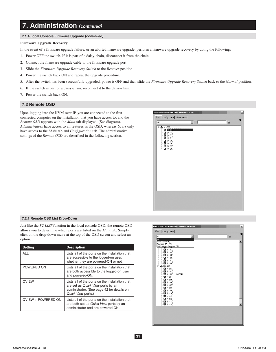 Administration | Tripp Lite B020-U08-19-IP User Manual | Page 31 / 59