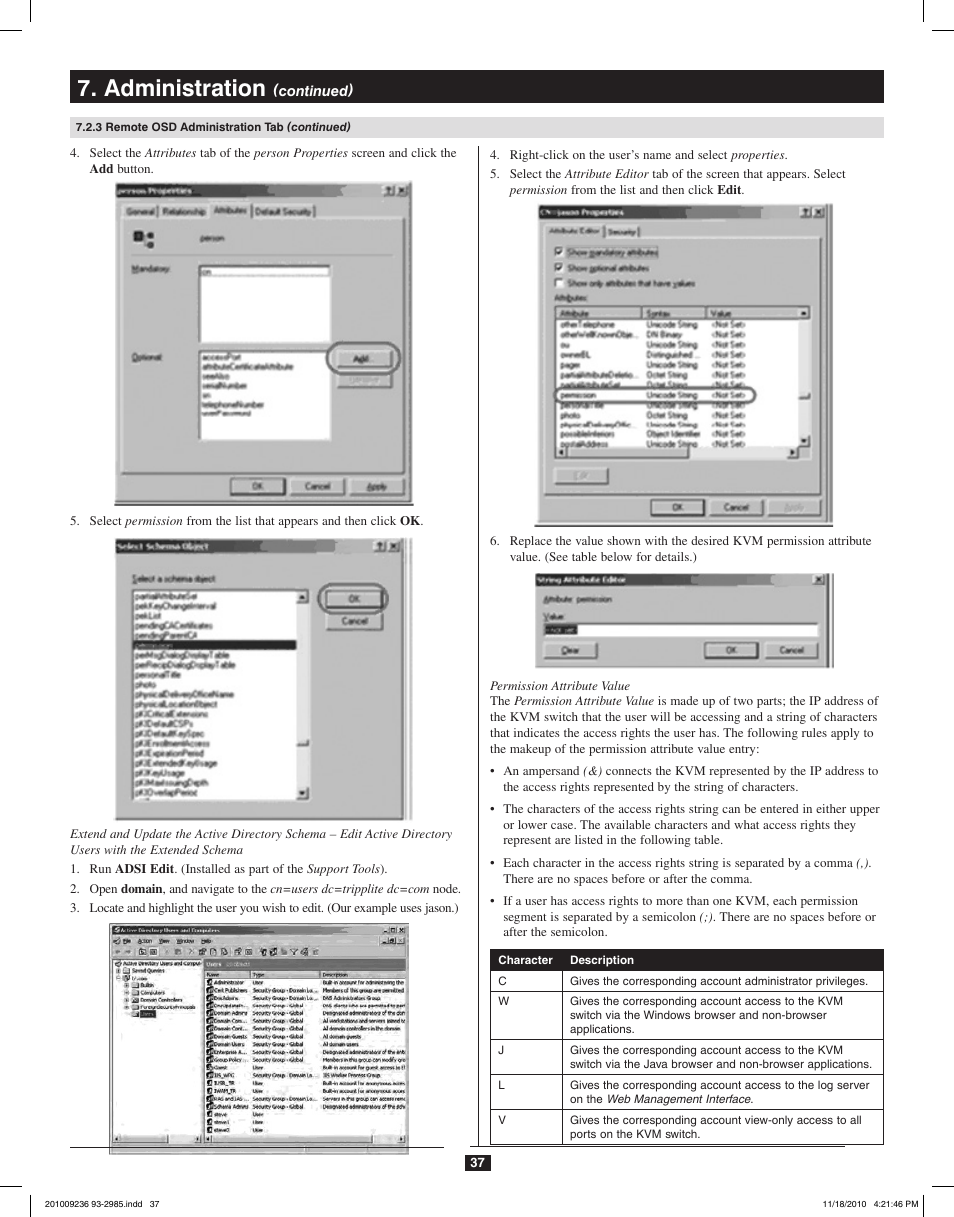 Administration | Tripp Lite B020-U08-19-IP User Manual | Page 37 / 59