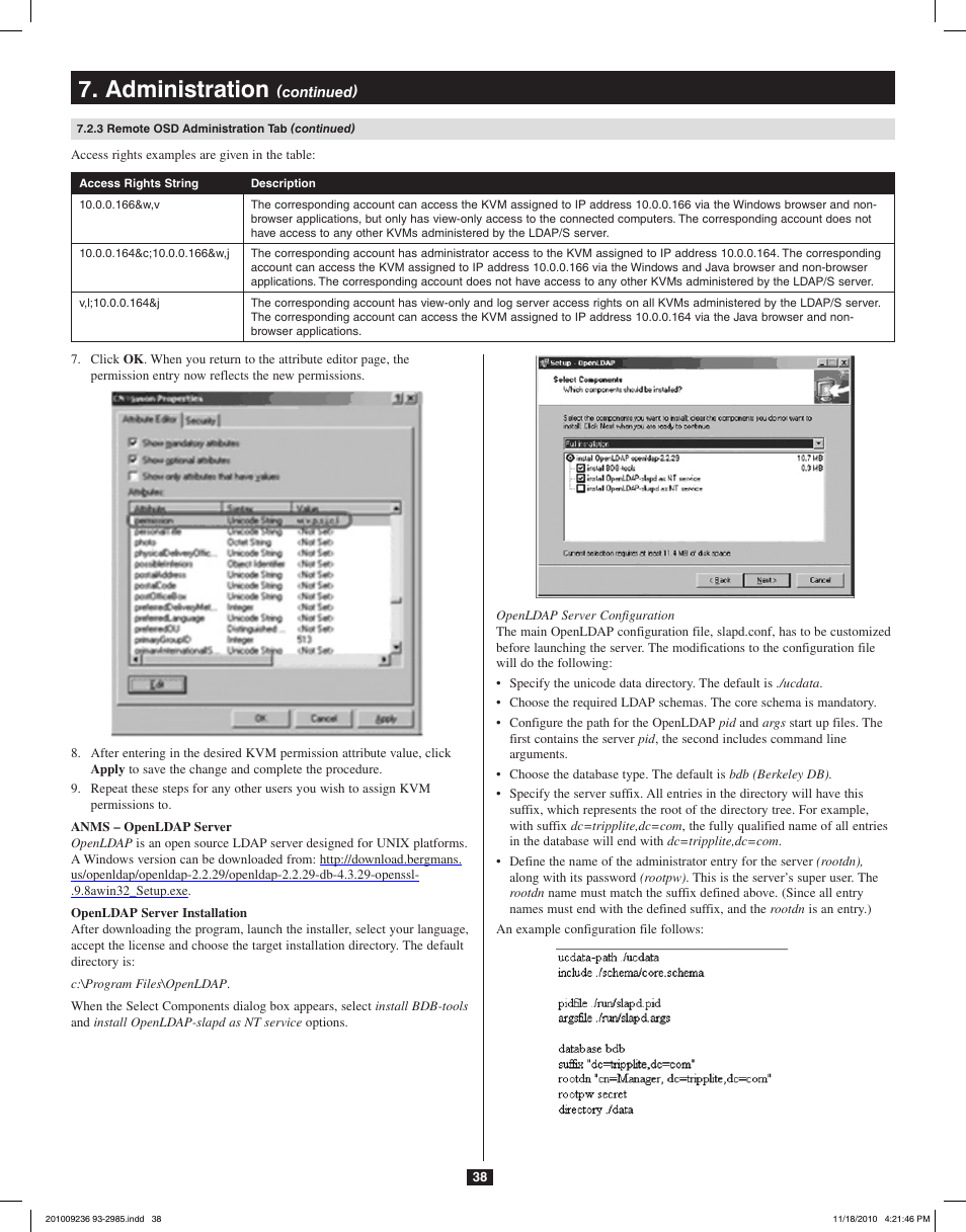 Administration | Tripp Lite B020-U08-19-IP User Manual | Page 38 / 59