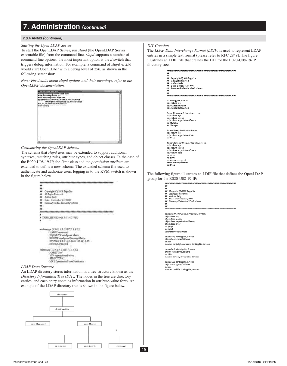 Administration | Tripp Lite B020-U08-19-IP User Manual | Page 49 / 59