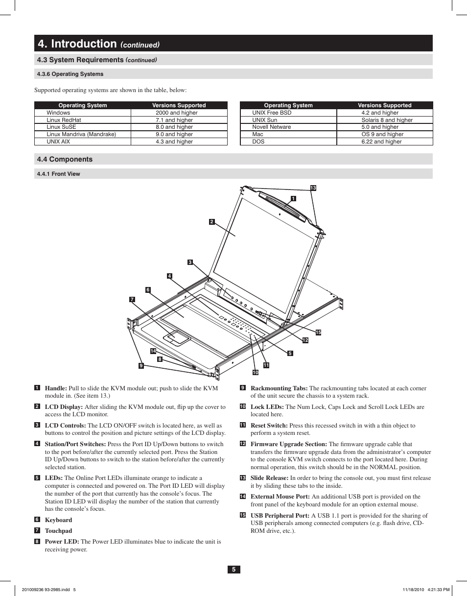 2 features, 3 system requirements, 1 optional external console | 2 computers, Introduction | Tripp Lite B020-U08-19-IP User Manual | Page 5 / 59
